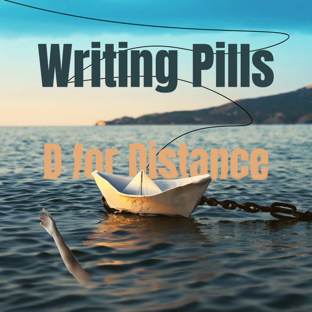 Here's our second D, as per Distance, here in the image you can notice a paper boat attached to a chain, while someone is asking for help. It's the chain of events that pull back the main character from achieving the goal. Image and idea by Daniele Frau.